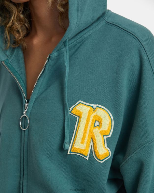 衣類 TP8J233 ティール RVCA 女性 ローズマチャド リサイクル ジップアップ パーカー