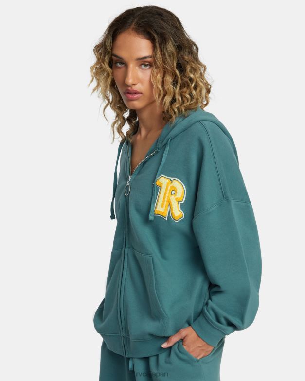 衣類 TP8J233 ティール RVCA 女性 ローズマチャド リサイクル ジップアップ パーカー