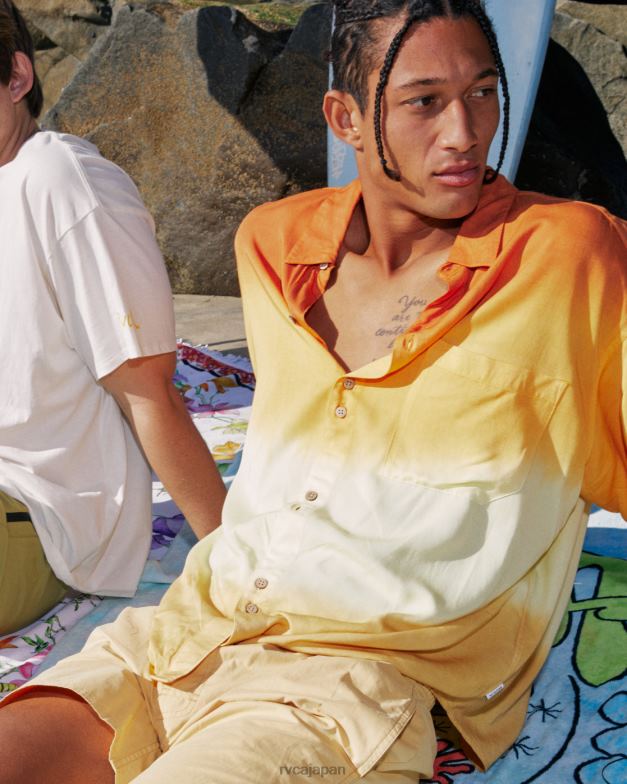 衣類 TP8J237 レモンメレンゲ RVCA 女性 ローズ・マチャド・スワミ半袖シャツ