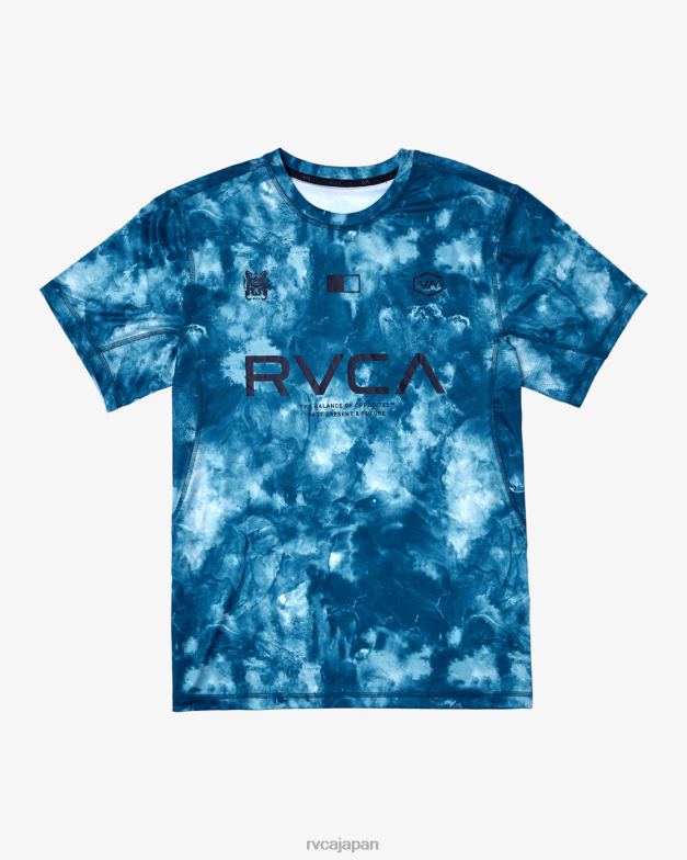 衣類 TP8J23 ティールのタイダイ RVCA 男性 ベント VA スポーツ バッジ テクニカル トレーニング T シャツ