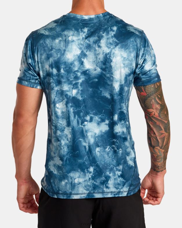 衣類 TP8J23 ティールのタイダイ RVCA 男性 ベント VA スポーツ バッジ テクニカル トレーニング T シャツ