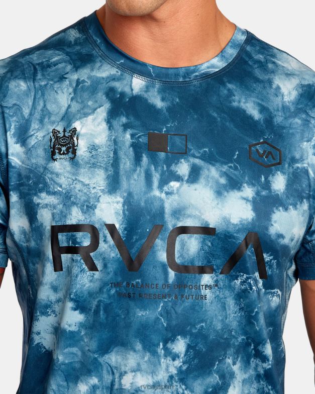 衣類 TP8J23 ティールのタイダイ RVCA 男性 ベント VA スポーツ バッジ テクニカル トレーニング T シャツ
