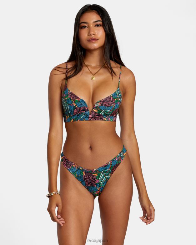 泳ぐ TP8J243 マルチ RVCA 女性 Ander ミディアムハイレグビキニボトムス