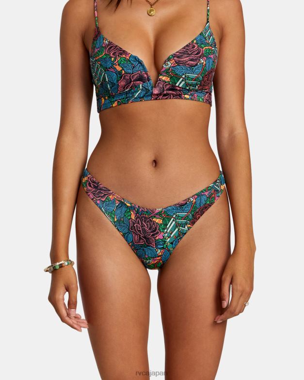 泳ぐ TP8J243 マルチ RVCA 女性 Ander ミディアムハイレグビキニボトムス