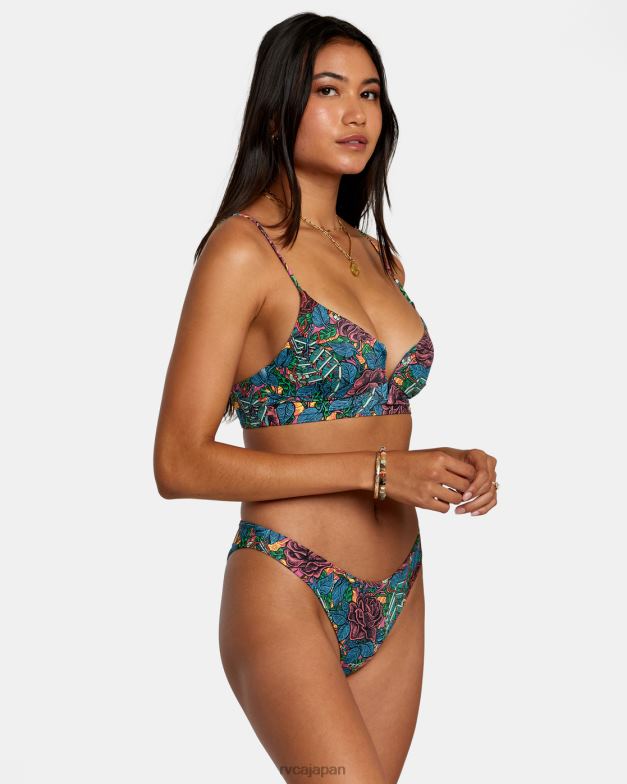 泳ぐ TP8J243 マルチ RVCA 女性 Ander ミディアムハイレグビキニボトムス