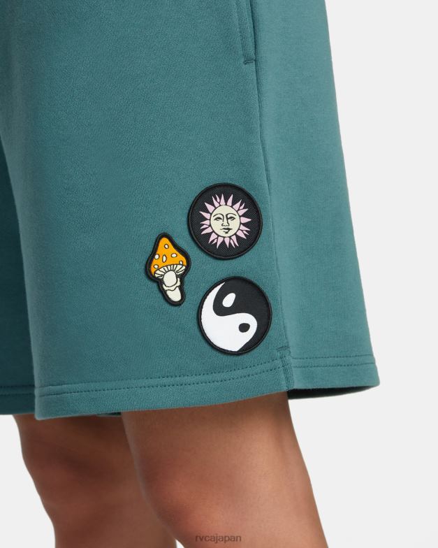 衣類 TP8J247 ティール RVCA 女性 ローズマチャド バギーオーバーサイズスウェットショーツ