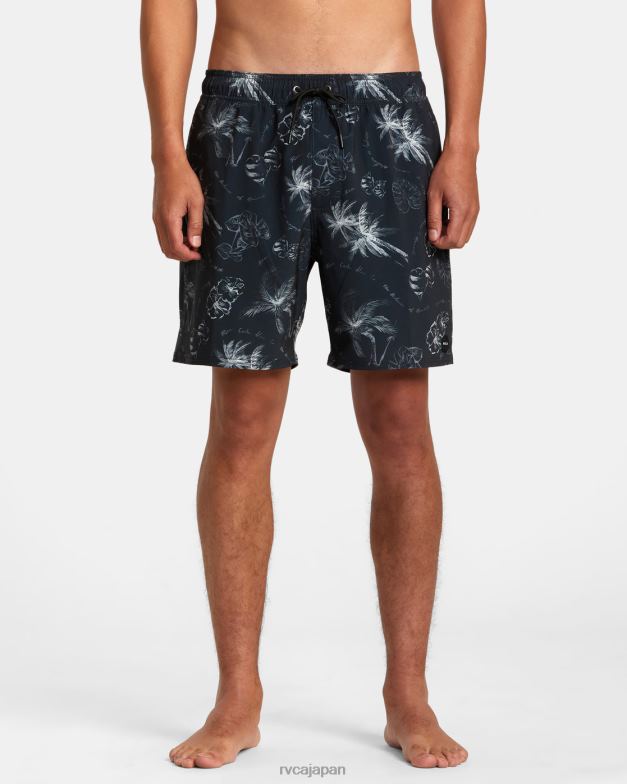 ボトムス TP8J24 黒 RVCA ユニセックス VA ピグメント エラスティック ウエスト ボードショーツ 17
