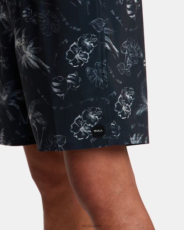 ボトムス TP8J24 黒 RVCA ユニセックス VA ピグメント エラスティック ウエスト ボードショーツ 17