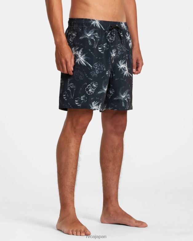 ボトムス TP8J24 黒 RVCA ユニセックス VA ピグメント エラスティック ウエスト ボードショーツ 17