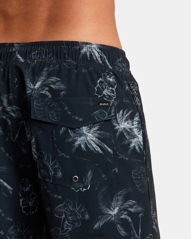 ボトムス TP8J24 黒 RVCA ユニセックス VA ピグメント エラスティック ウエスト ボードショーツ 17