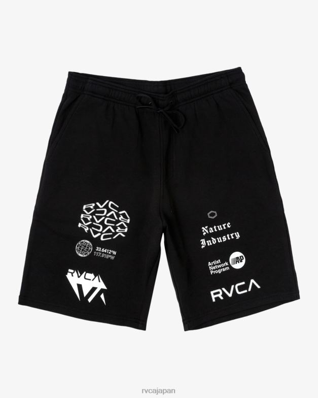 衣類 TP8J264 黒、白 RVCA 男性 VA スポーツ 19 スポーツ スウェット ショーツ