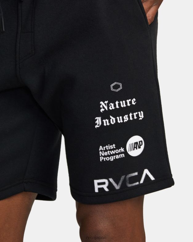 衣類 TP8J264 黒、白 RVCA 男性 VA スポーツ 19 スポーツ スウェット ショーツ