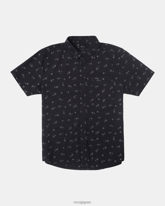衣類 TP8J279 黒の花柄 RVCA 男性 それはプリント半袖シャツになります