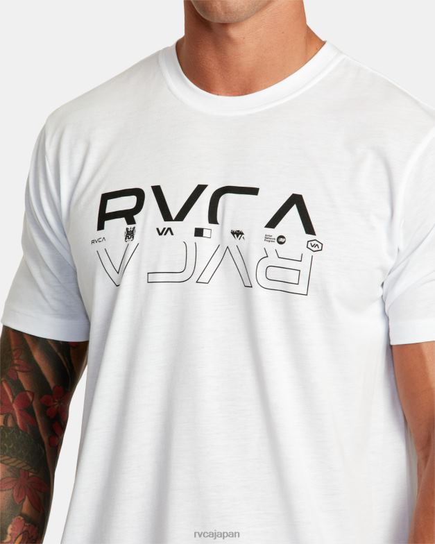 衣類 TP8J284 白 RVCA 男性 ダブルスプリットティー