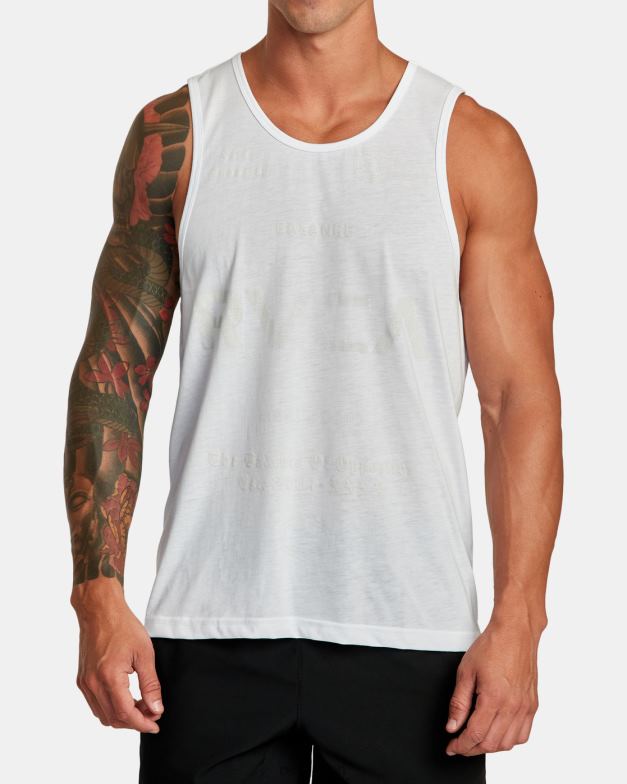衣類 TP8J286 白 RVCA 男性 VAスポーツタンク