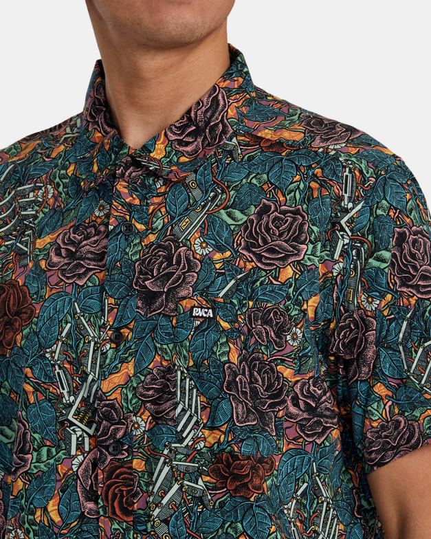 衣類 TP8J287 マルチ RVCA 男性 マーティン・アンダー半袖シャツ