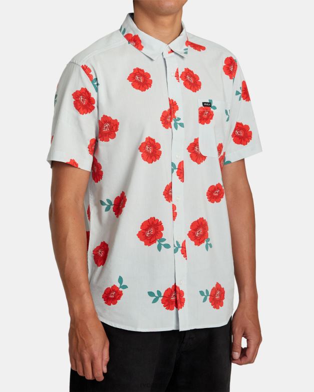 衣類 TP8J288 緑茶 RVCA 男性 ボタニカル半袖シャツ