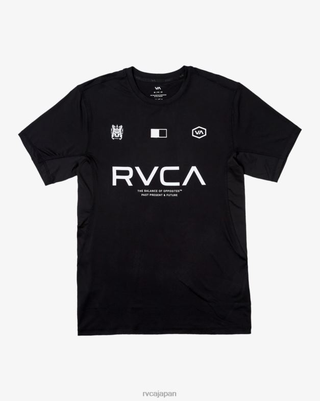 衣類 TP8J290 黒 RVCA 男性 ベント VA スポーツ バッジ テクニカル トレーニング T シャツ