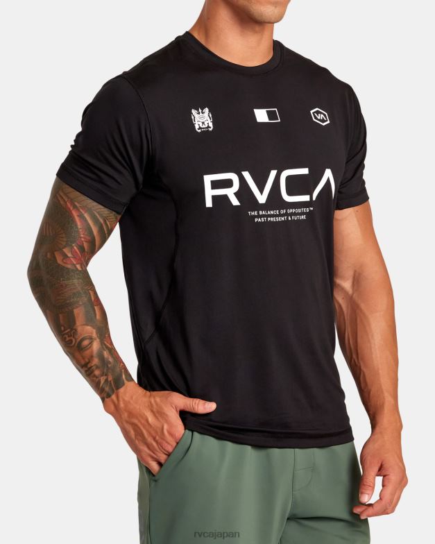 衣類 TP8J290 黒 RVCA 男性 ベント VA スポーツ バッジ テクニカル トレーニング T シャツ