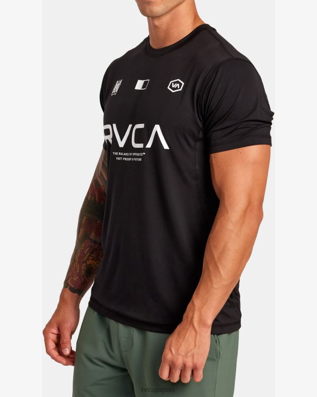 衣類 TP8J290 黒 RVCA 男性 ベント VA スポーツ バッジ テクニカル トレーニング T シャツ