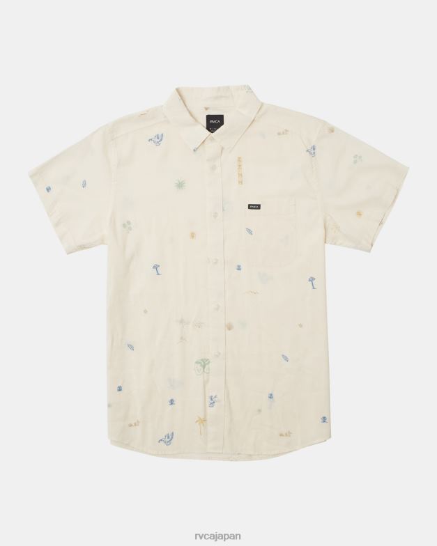 衣類 TP8J292 自然 RVCA 男性 砂漠旅行半袖シャツ