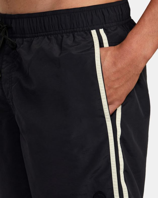 ボトムス TP8J297 黒 RVCA ユニセックス ブレイクアウト エラスティック ウエスト ボードショーツ 16