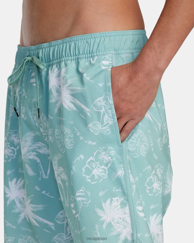 ボトムス TP8J298 軽いほうれん草 RVCA ユニセックス イースタン エラスティック ウエスト ボードショーツ 17