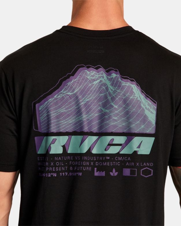 衣類 TP8J301 黒 RVCA 男性 VAスポーツエレベートTシャツ