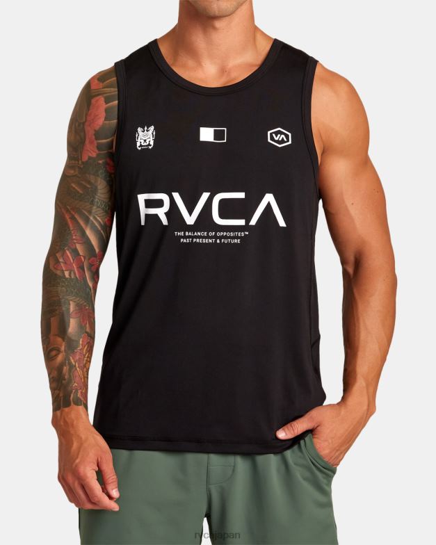 衣類 TP8J304 黒 RVCA 男性 ベント VA スポーツ バッジ テクニカル トレーニング タンク