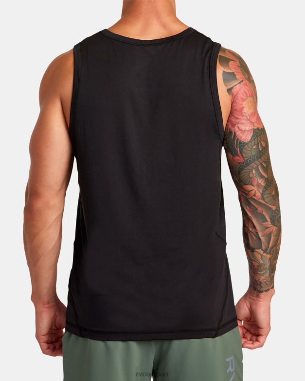 衣類 TP8J304 黒 RVCA 男性 ベント VA スポーツ バッジ テクニカル トレーニング タンク