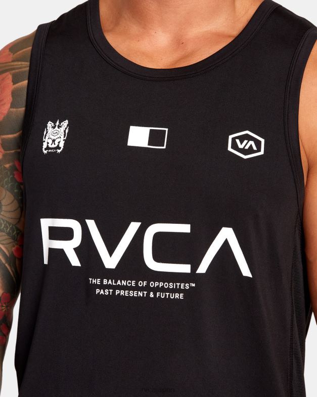 衣類 TP8J304 黒 RVCA 男性 ベント VA スポーツ バッジ テクニカル トレーニング タンク