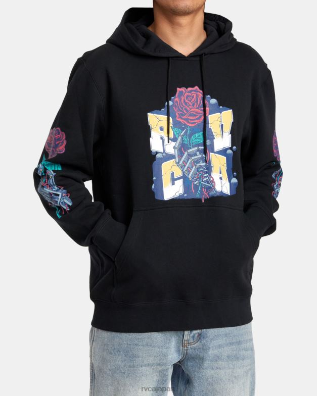 衣類 TP8J306 黒 RVCA 男性 マーティン・アンダー マンデロイド パーカー