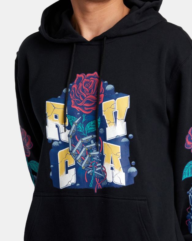 衣類 TP8J306 黒 RVCA 男性 マーティン・アンダー マンデロイド パーカー