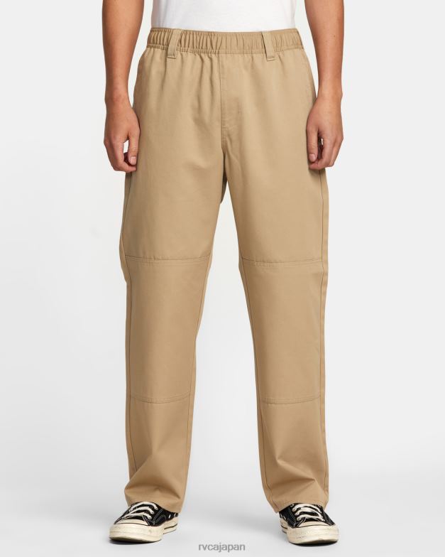 衣類 TP8J344 カーキ RVCA 男性 リセッションコレクション アメリカーナ ウエストゴムパンツ