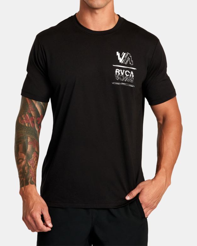 衣類 TP8J34 黒 RVCA 男性 VAスポーツボルトTシャツ
