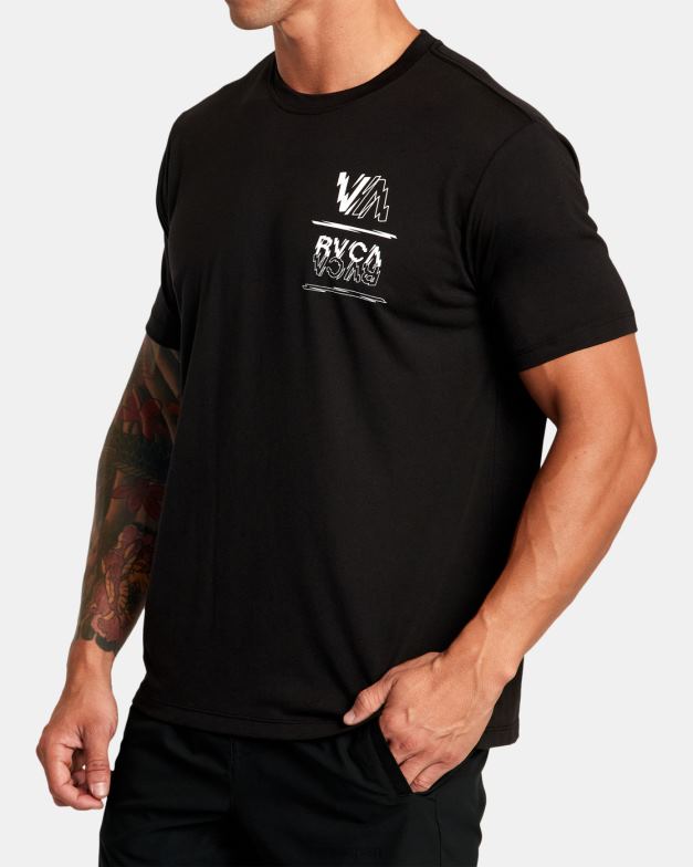 衣類 TP8J34 黒 RVCA 男性 VAスポーツボルトTシャツ