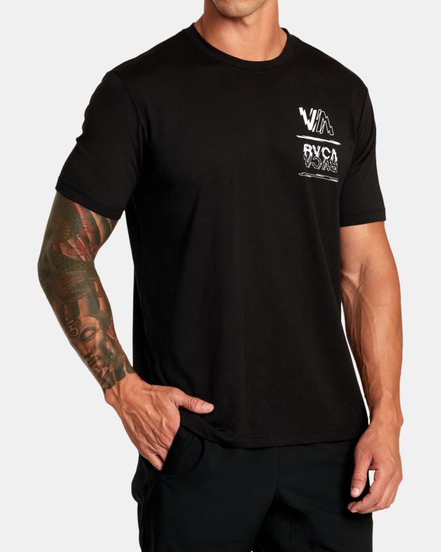 衣類 TP8J34 黒 RVCA 男性 VAスポーツボルトTシャツ