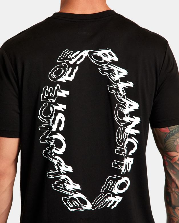 衣類 TP8J34 黒 RVCA 男性 VAスポーツボルトTシャツ