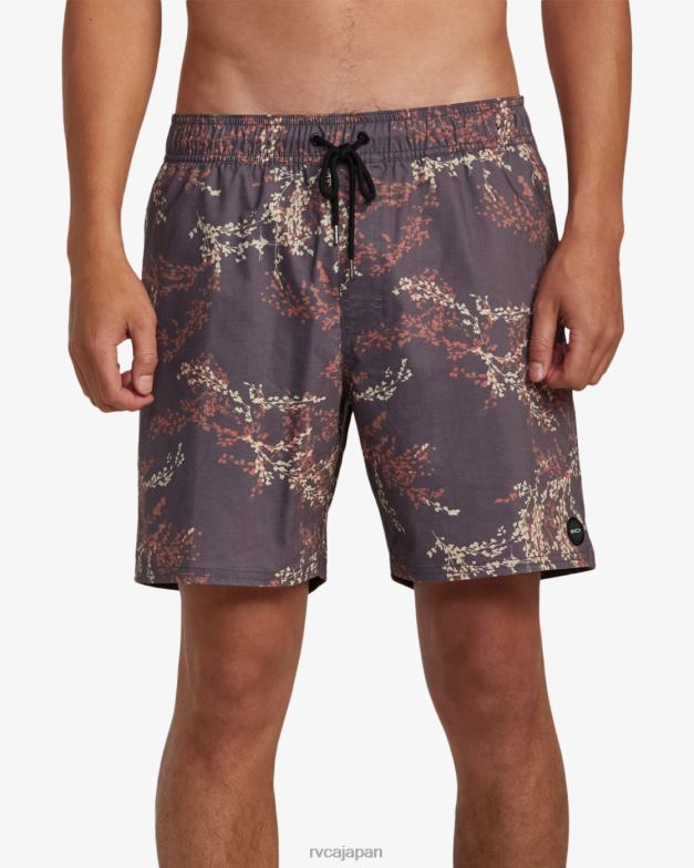 ボトムス TP8J357 濃い紫 RVCA ユニセックス バーンズ エラスティックウエスト ボードショーツ 17