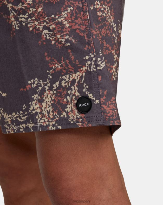 ボトムス TP8J357 濃い紫 RVCA ユニセックス バーンズ エラスティックウエスト ボードショーツ 17