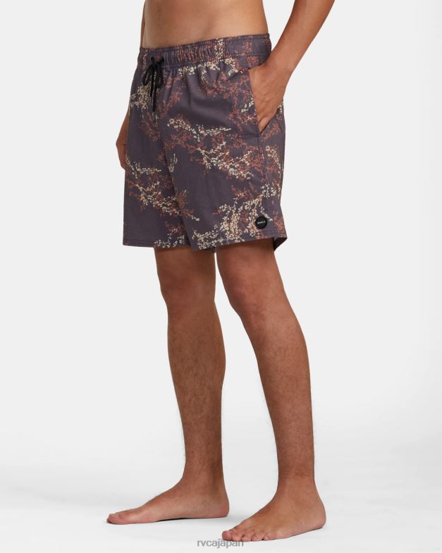 ボトムス TP8J357 濃い紫 RVCA ユニセックス バーンズ エラスティックウエスト ボードショーツ 17