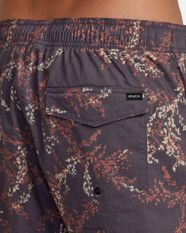 ボトムス TP8J357 濃い紫 RVCA ユニセックス バーンズ エラスティックウエスト ボードショーツ 17