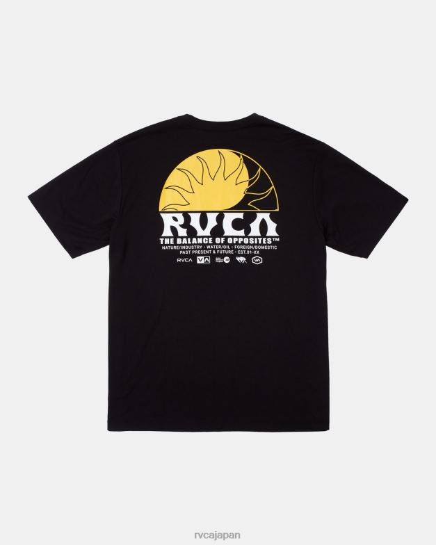 衣類 TP8J358 黒 RVCA 男性 VA スポーツ バランス レイズ T シャツ