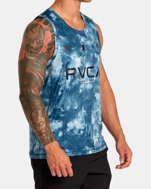 衣類 TP8J35 ティールのタイダイ RVCA 男性 ベント VA スポーツ バッジ テクニカル トレーニング タンク