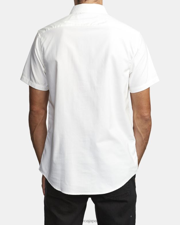 衣類 TP8J360 白 RVCA 男性 ストレッチ半袖シャツ