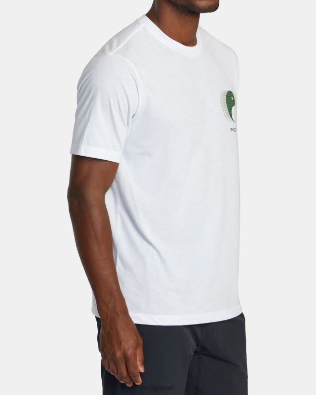 衣類 TP8J373 白 RVCA 男性 陰陽ピンTシャツ