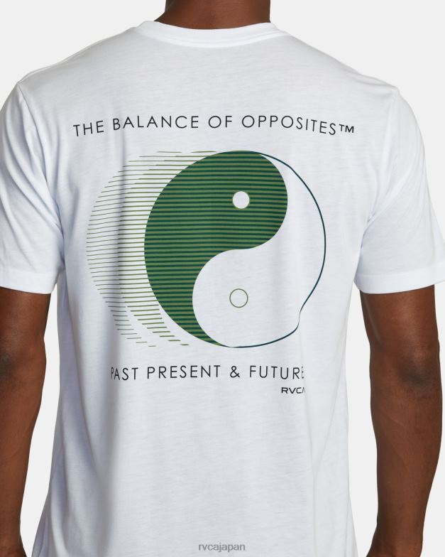 衣類 TP8J373 白 RVCA 男性 陰陽ピンTシャツ