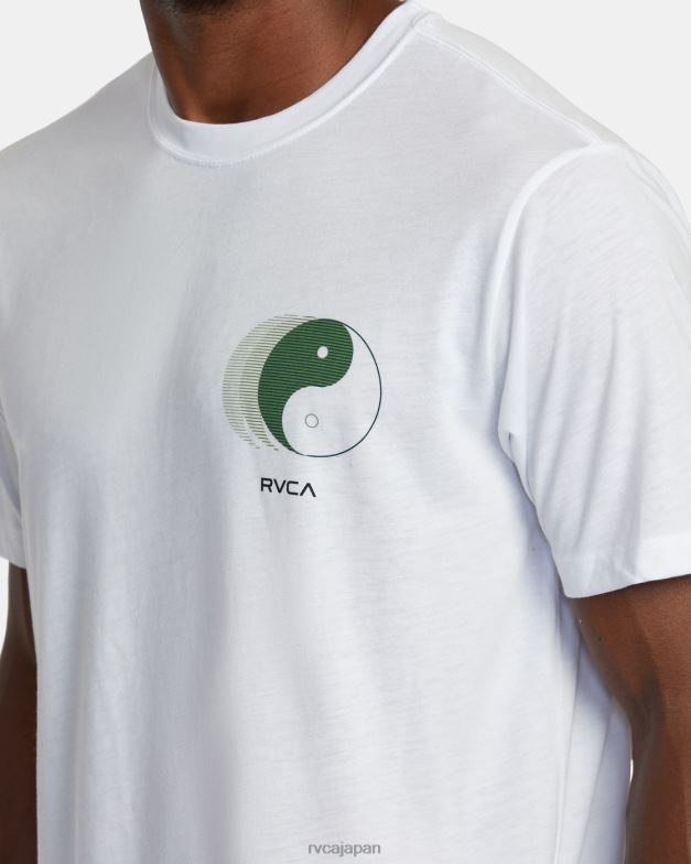 衣類 TP8J373 白 RVCA 男性 陰陽ピンTシャツ