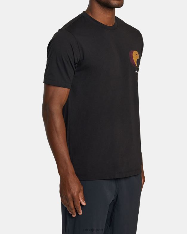 衣類 TP8J391 黒 RVCA 男性 陰陽ピンTシャツ