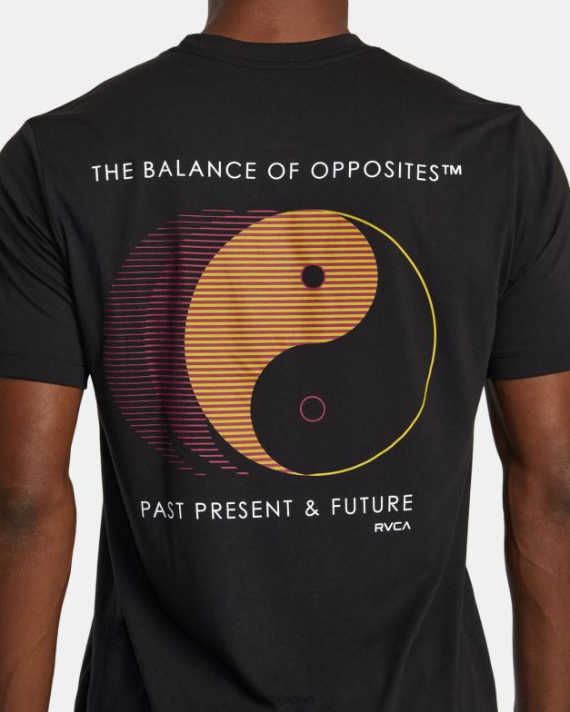 衣類 TP8J391 黒 RVCA 男性 陰陽ピンTシャツ